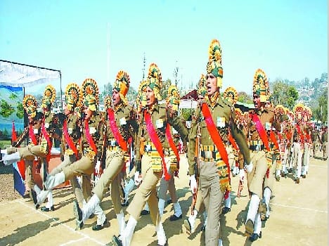 Final rehearsal of the Republic Day parade in Pithoragarh